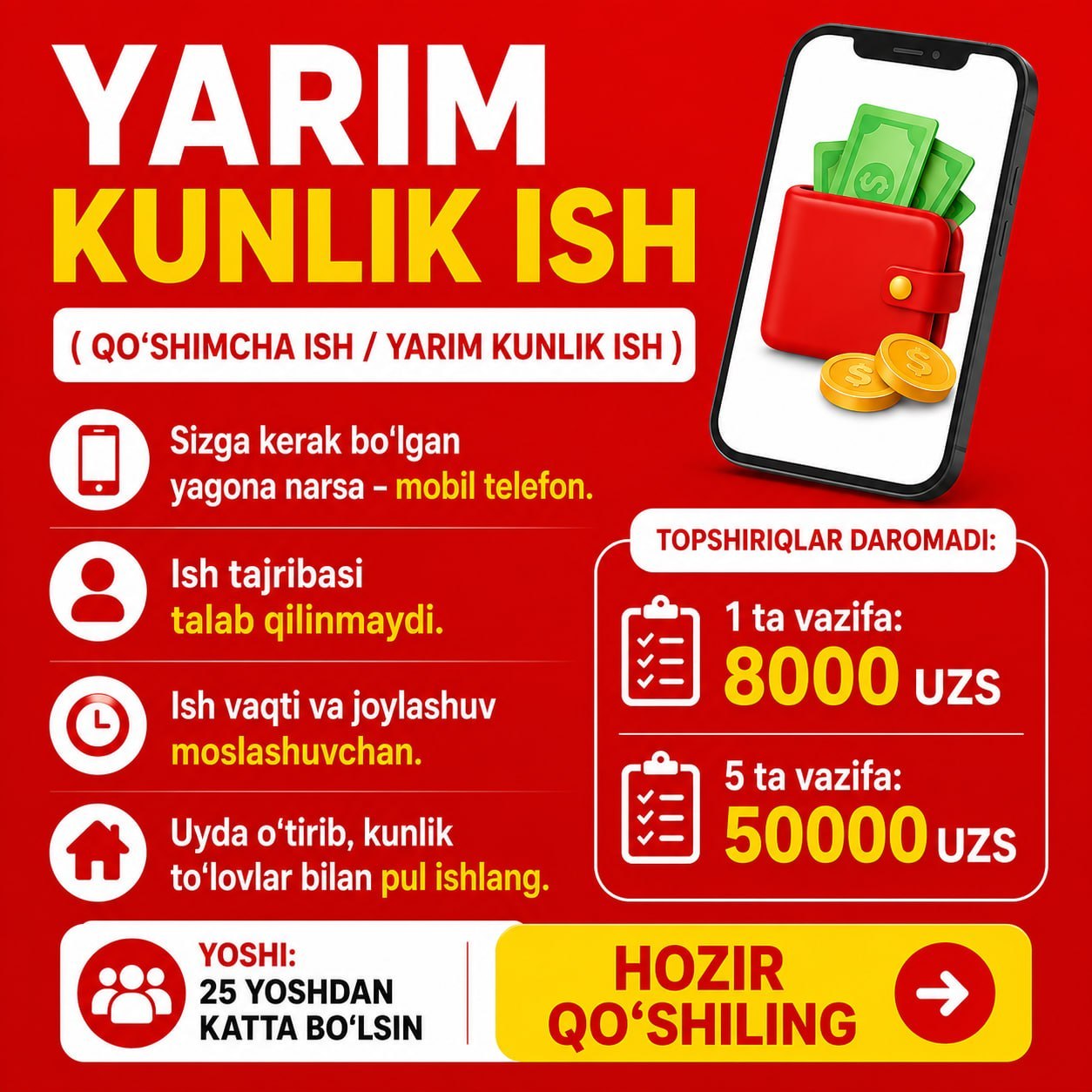 Person working from home on flexible online part-time tasks in Uzbekistan